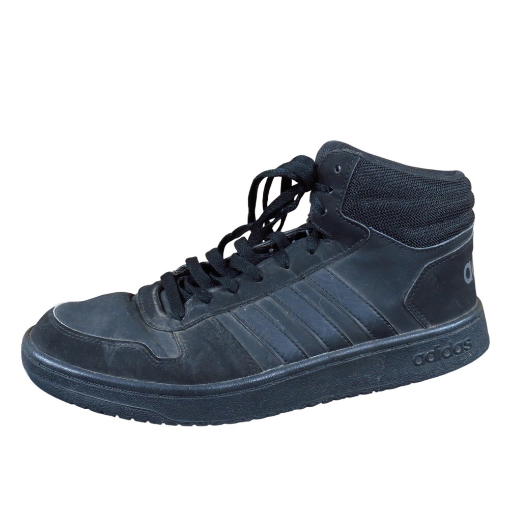 Adidas Hoops 2.0 Mid Men Basketball Sneakers Size 9.5 Casual Athletic Black
